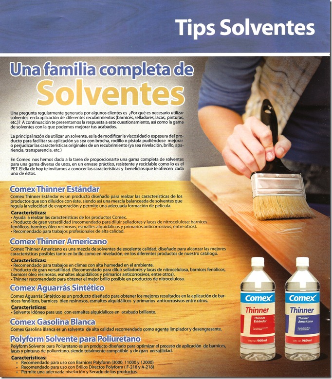 Tips sobre Solventes | Comex San Juan – Mérida, Yucatán